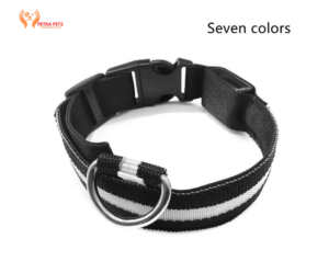 Nylon LED Pet Dog Luminous Collar Night Safety Flashing Glow in Dark Dog Cat Leash Adjustable Pet Supplies